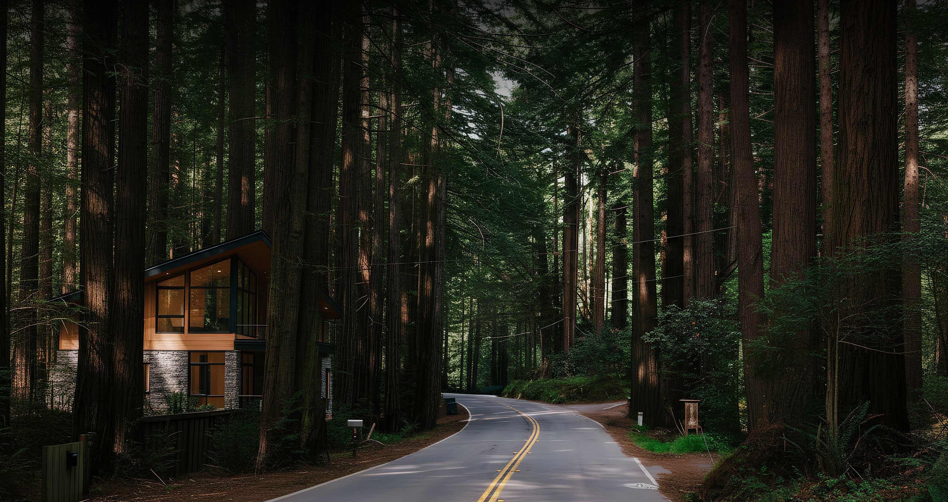Charger la vidéo: Laurentides, forêt, un chalet moderne visible entre les arbres, hypotheque maison condo